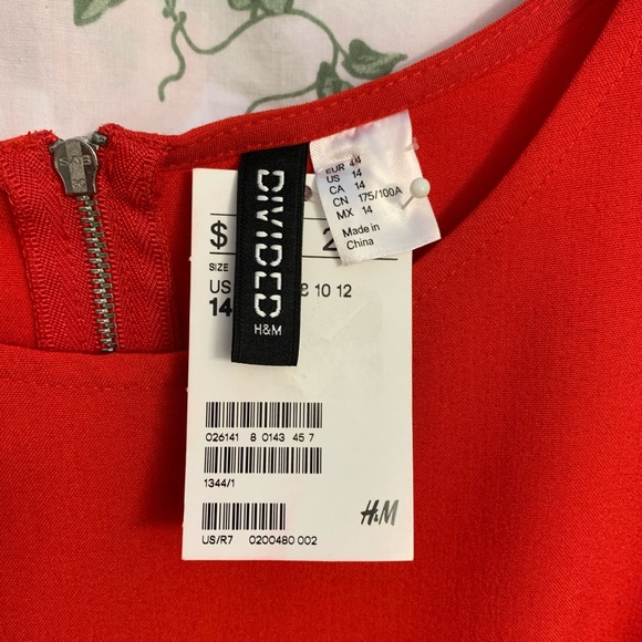 DIVIDED by H&M-Women’s Red Dress-Sz 14 NWT - Picture 4 of 5